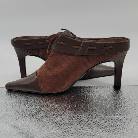 Bellini Thora Brown Leather Heeled Mules 7.5 New - Picture 11 of 11